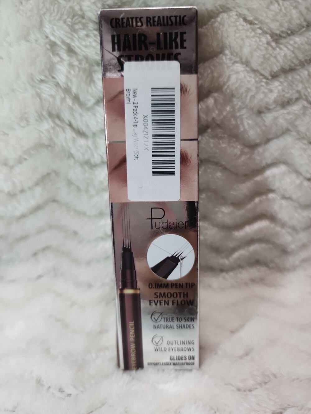 Pudaier 2-Pack Microblading Eyebrow Pencil 4-Tip Waterproof Soft Brown New